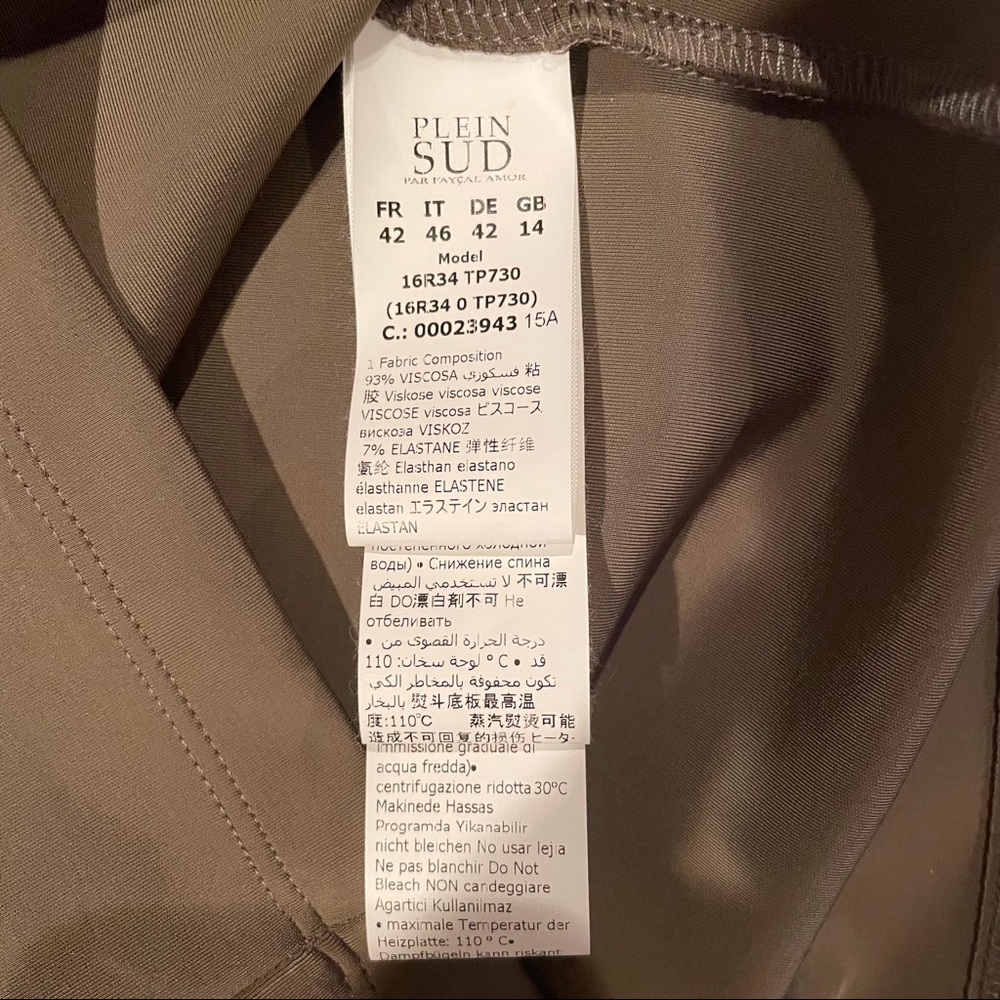 Plain Sud olive green sexy bodycon midi dress, Medium, NWOT - Picture 5 of 8
